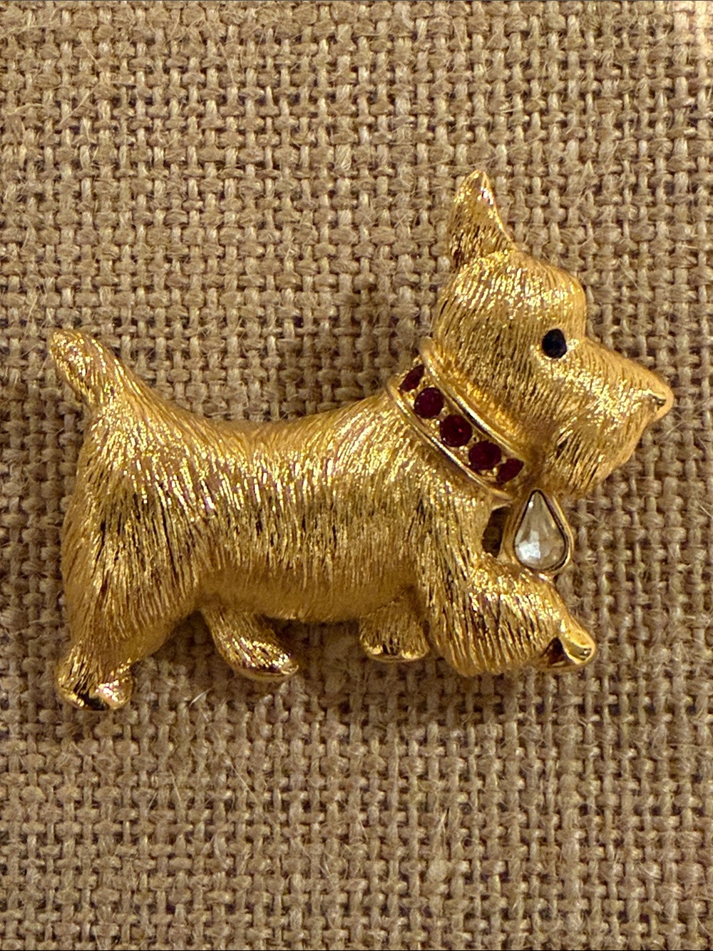 Vintage Napier Gold Dog Brooch   Scottish Terrier